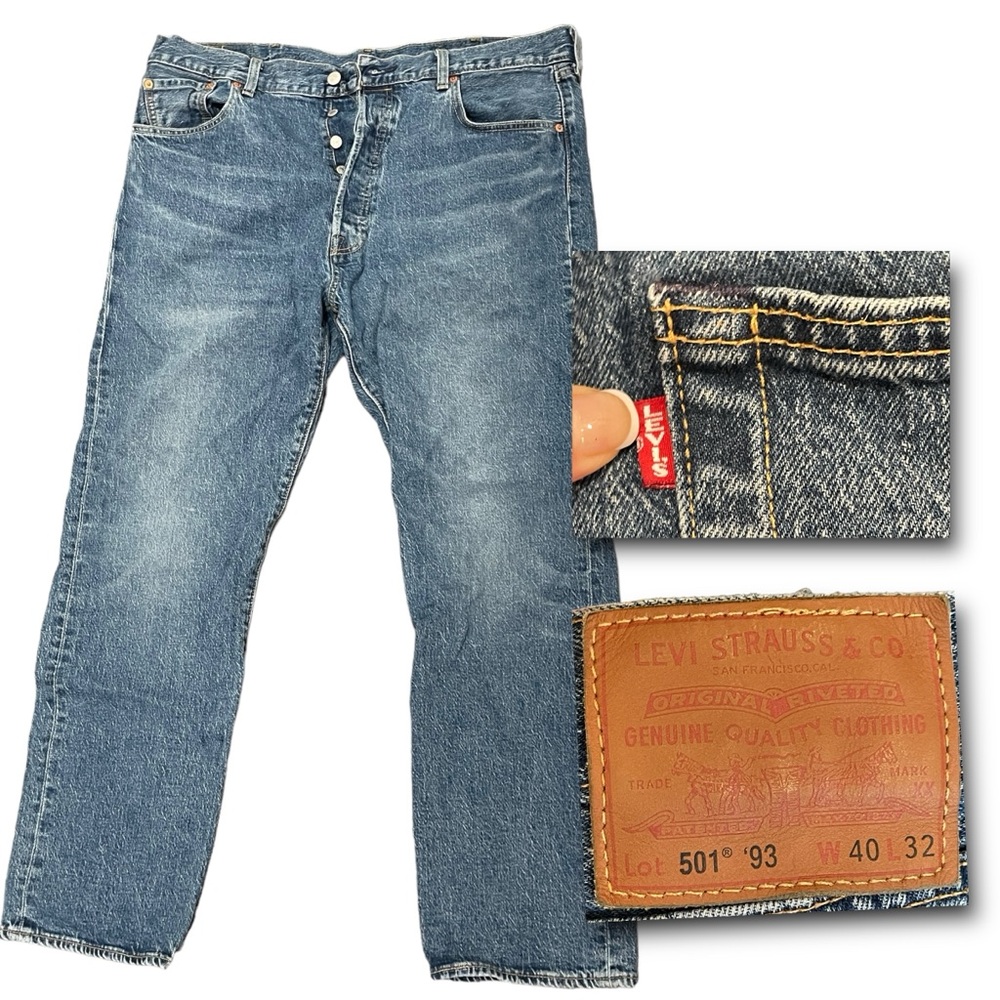 LEvi’s Premium ‘93 denim 501 button fly jeans 40 x 32